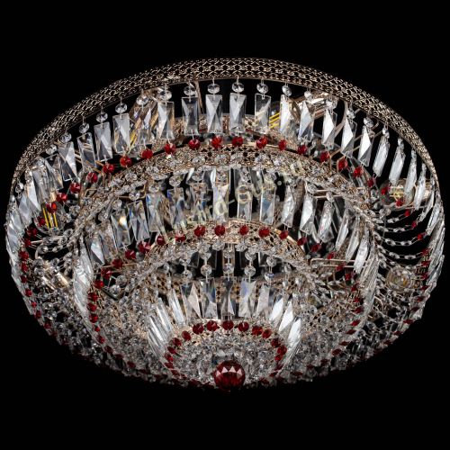 Люстра Двойное Кольцо Венеция красная в Ижевске Гусь Хрустальный