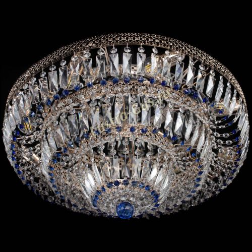 Люстра Двойное Кольцо Венеция синяя в Ижевске Гусь Хрустальный