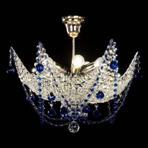 Люстра Элина №2 синяя в Ижевске Гусь Хрустальный