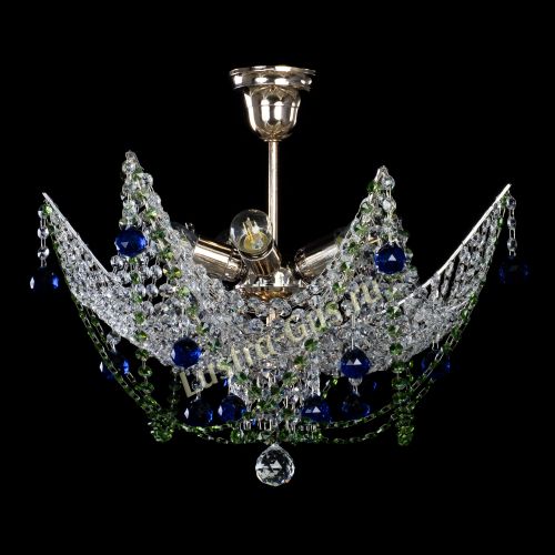Люстра Элина №2 сине-зеленая в Ижевске Гусь Хрустальный