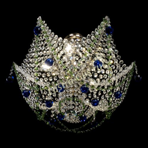 Люстра Элина №2 сине-зеленая в Ижевске Гусь Хрустальный