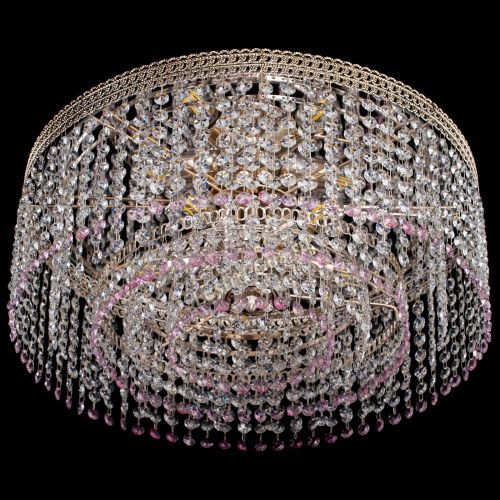 Люстра Флоренция капель оптикон розовая в Ижевске Гусь Хрустальный