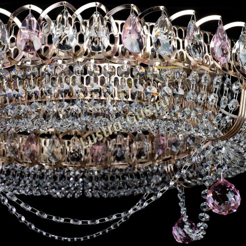 Люстра Глория №1 розовая в Ижевске Гусь Хрустальный