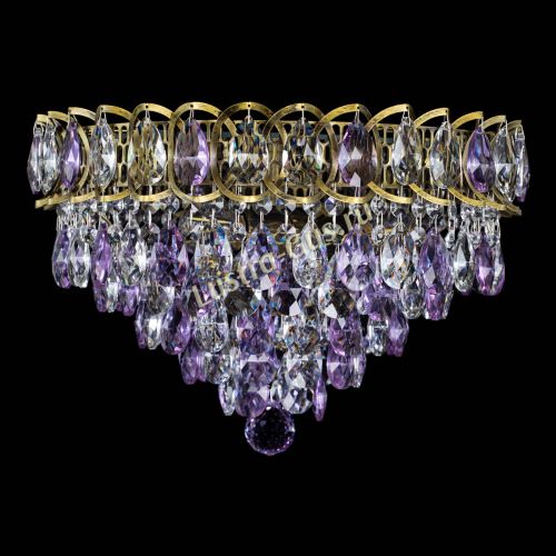 Люстра Грация №1 под бронзу фиолетовая в Ижевске Гусь Хрустальный