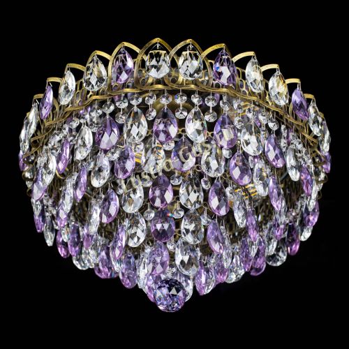 Люстра Грация №1 под бронзу фиолетовая в Ижевске Гусь Хрустальный