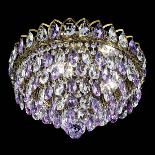 Люстра Грация №1 под бронзу фиолетовая в Ижевске Гусь Хрустальный