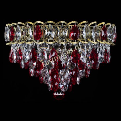 Люстра Грация №1 под бронзу красная в Ижевске Гусь Хрустальный