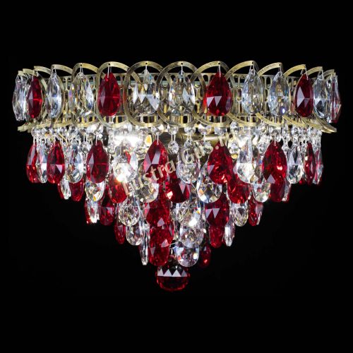 Люстра Грация №1 под бронзу красная в Ижевске Гусь Хрустальный