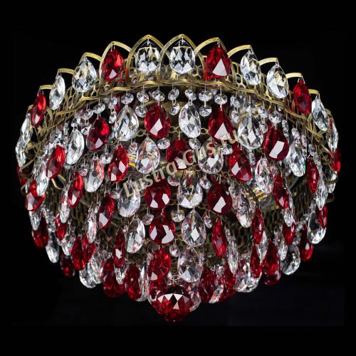 Люстра Грация №1 под бронзу красная в Ижевске Гусь Хрустальный