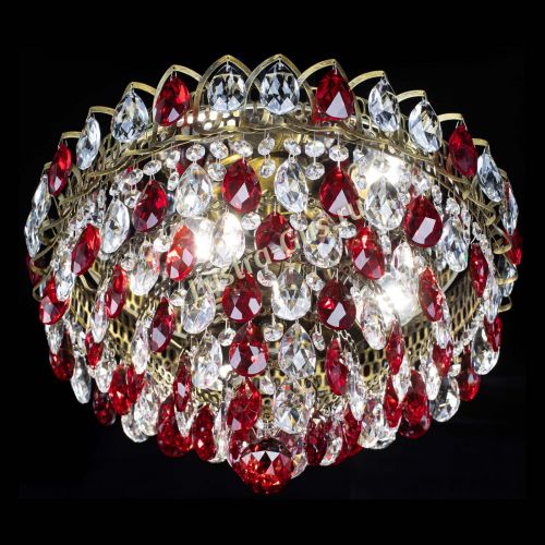 Люстра Грация №1 под бронзу красная в Ижевске Гусь Хрустальный