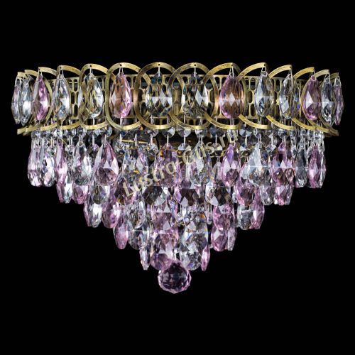 Люстра Грация №1 под бронзу розовая в Ижевске Гусь Хрустальный