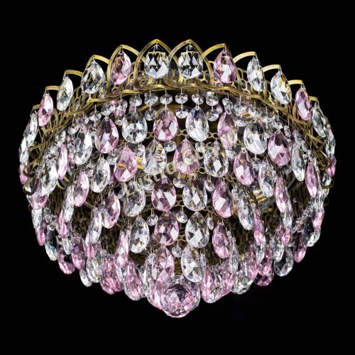 Люстра Грация №1 под бронзу розовая в Ижевске Гусь Хрустальный