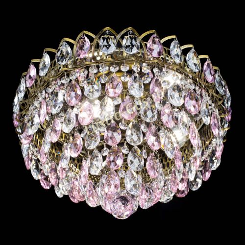 Люстра Грация №1 под бронзу розовая в Ижевске Гусь Хрустальный