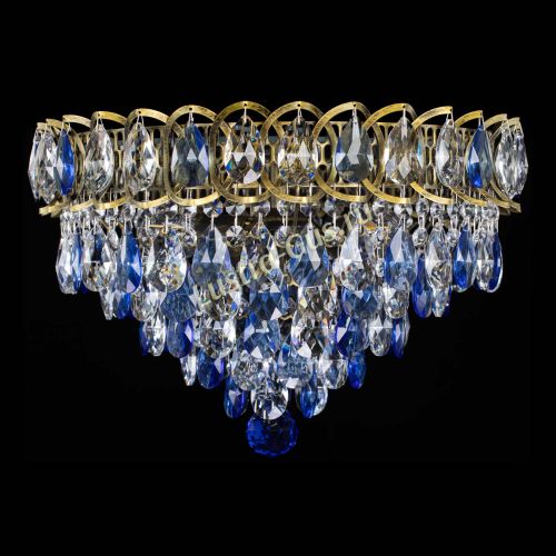 Люстра Грация №1 под бронзу синяя в Ижевске Гусь Хрустальный