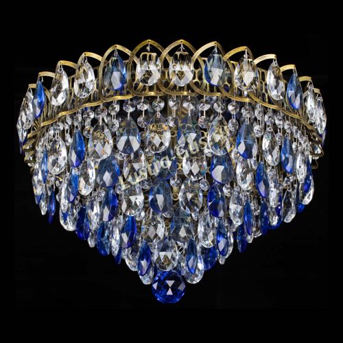 Люстра Грация №1 под бронзу синяя в Ижевске Гусь Хрустальный