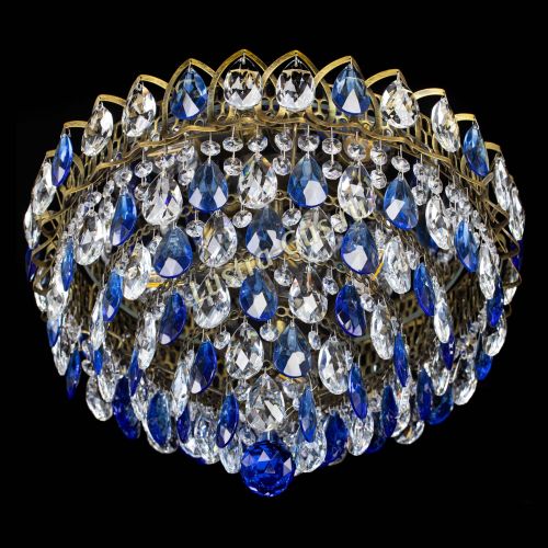 Люстра Грация №1 под бронзу синяя в Ижевске Гусь Хрустальный