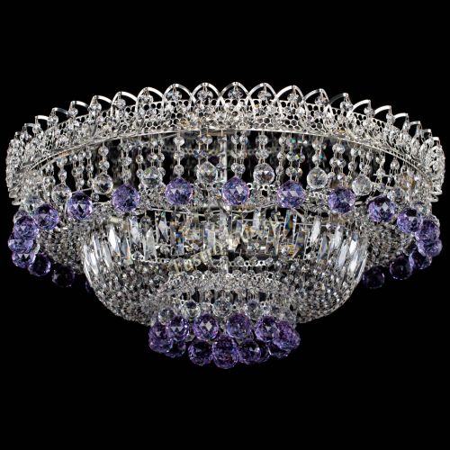 Люстра Хрустальный каскад №3 Шар фиолетовая в Ижевске Гусь Хрустальный