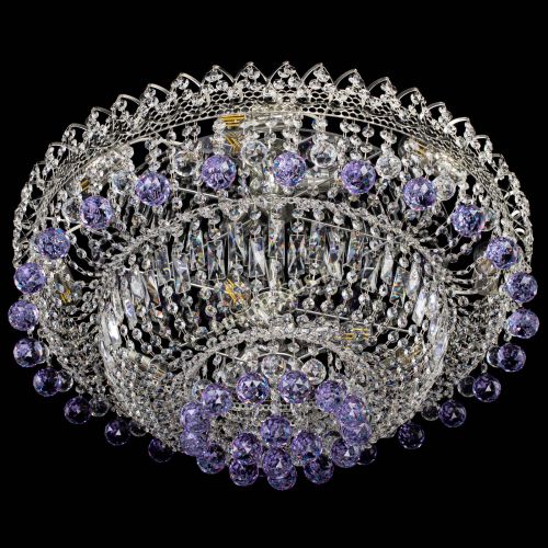 Люстра Хрустальный каскад №3 Шар фиолетовая в Ижевске Гусь Хрустальный