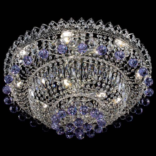 Люстра Хрустальный каскад №3 Шар фиолетовая в Ижевске Гусь Хрустальный