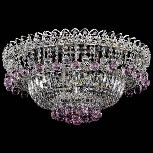 Люстра Хрустальный каскад №3 Шар розовая в Ижевске Гусь Хрустальный