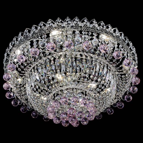 Люстра Хрустальный каскад №3 Шар розовая в Ижевске Гусь Хрустальный