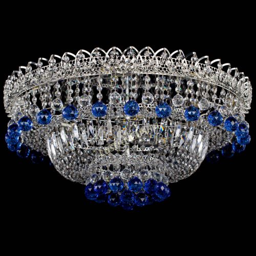 Люстра Хрустальный каскад №3 Шар синяя в Ижевске Гусь Хрустальный