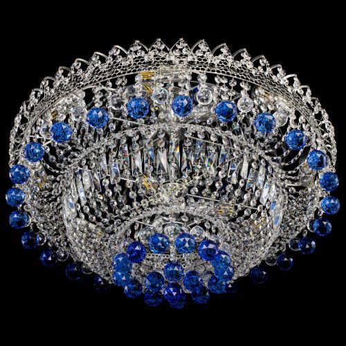 Люстра Хрустальный каскад №3 Шар синяя в Ижевске Гусь Хрустальный