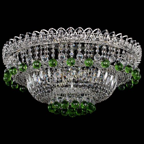 Люстра Хрустальный каскад №3 Шар зеленая в Ижевске Гусь Хрустальный