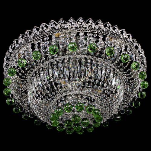 Люстра Хрустальный каскад №3 Шар зеленая в Ижевске Гусь Хрустальный