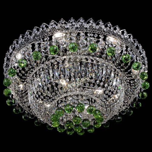 Люстра Хрустальный каскад №3 Шар зеленая в Ижевске Гусь Хрустальный