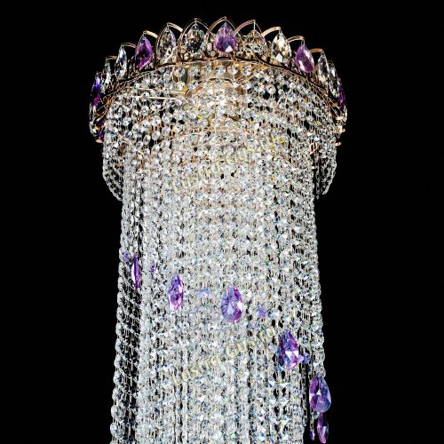 Люстра Хрустальный Каскад №5 фиолетовый в Ижевске Гусь Хрустальный