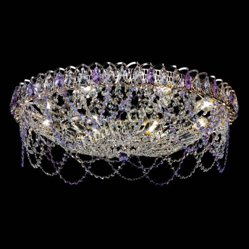 Люстра Каскад Ажур 700 мм фиолетовый в Ижевске Гусь Хрустальный