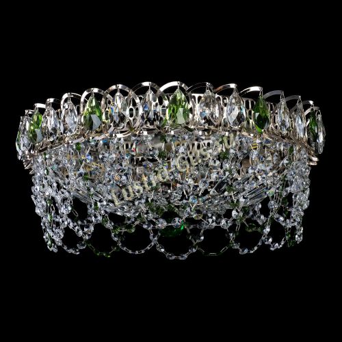 Люстра Хрустальный Каскад Ажур зеленый в Ижевске Гусь Хрустальный