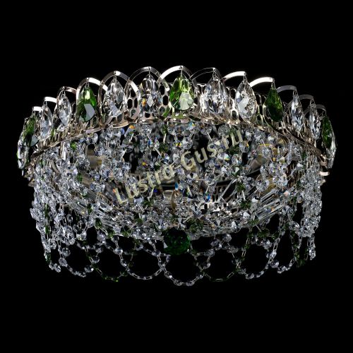 Люстра Хрустальный Каскад Ажур зеленый в Ижевске Гусь Хрустальный