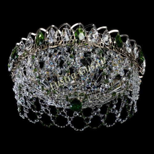 Люстра Хрустальный Каскад Ажур зеленый в Ижевске Гусь Хрустальный