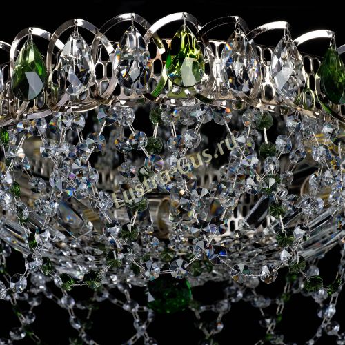 Люстра Хрустальный Каскад Ажур зеленый в Ижевске Гусь Хрустальный