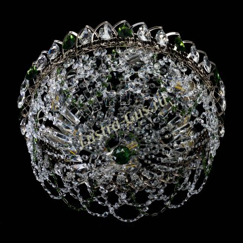 Люстра Хрустальный Каскад Ажур зеленый в Ижевске Гусь Хрустальный