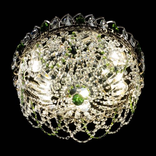 Люстра Хрустальный Каскад Ажур зеленый в Ижевске Гусь Хрустальный
