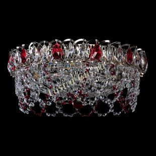  Люстра Хрустальный Каскад Ажур красный