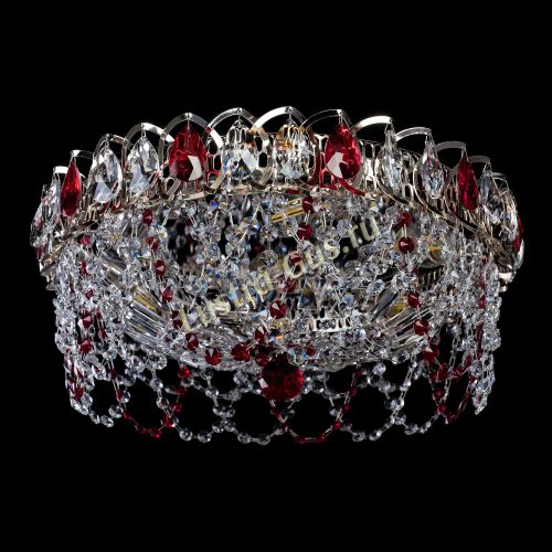 Люстра Хрустальный Каскад Ажур красный в Ижевске Гусь Хрустальный
