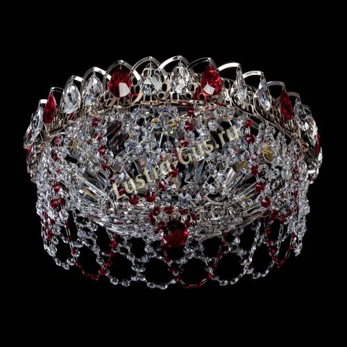 Люстра Хрустальный Каскад Ажур красный в Ижевске Гусь Хрустальный