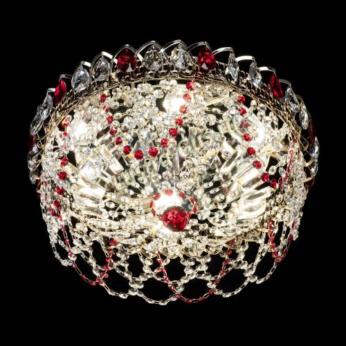 Люстра Хрустальный Каскад Ажур красный в Ижевске Гусь Хрустальный