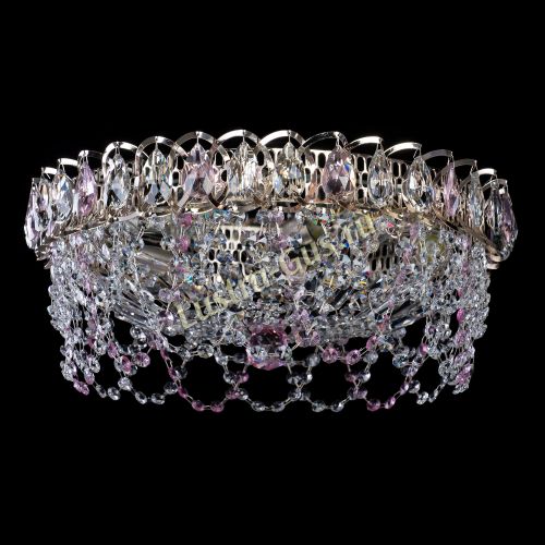 Люстра Хрустальный Каскад Ажур розовый в Ижевске Гусь Хрустальный