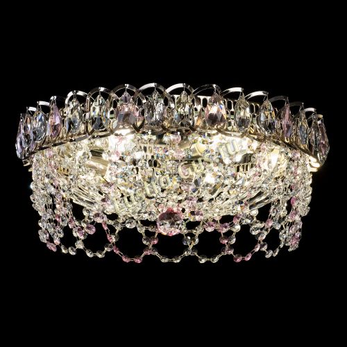 Люстра Хрустальный Каскад Ажур розовый в Ижевске Гусь Хрустальный