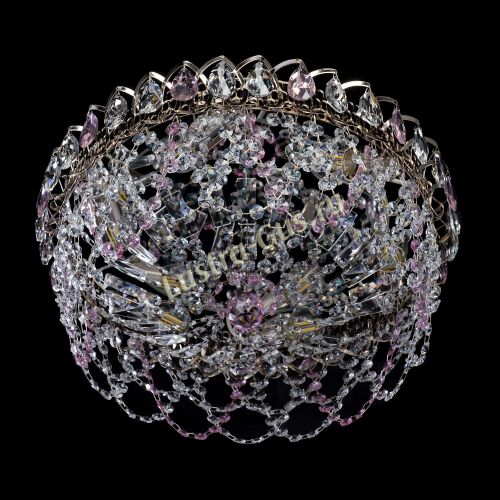 Люстра Хрустальный Каскад Ажур розовый в Ижевске Гусь Хрустальный