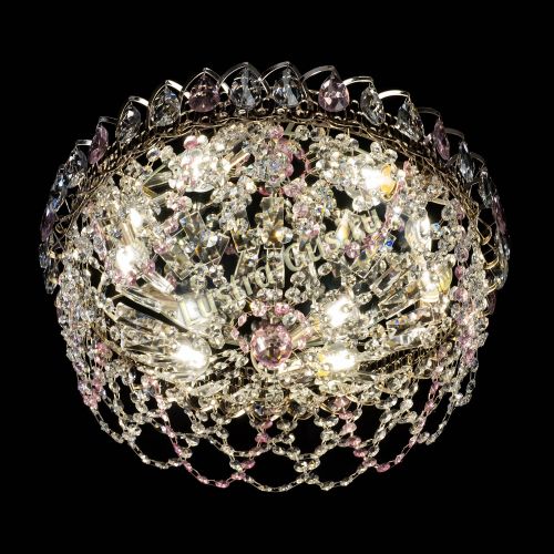 Люстра Хрустальный Каскад Ажур розовый в Ижевске Гусь Хрустальный