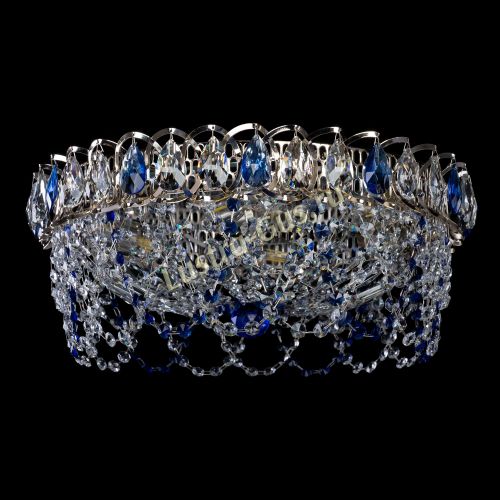 Люстра Хрустальный Каскад Ажур синий в Ижевске Гусь Хрустальный