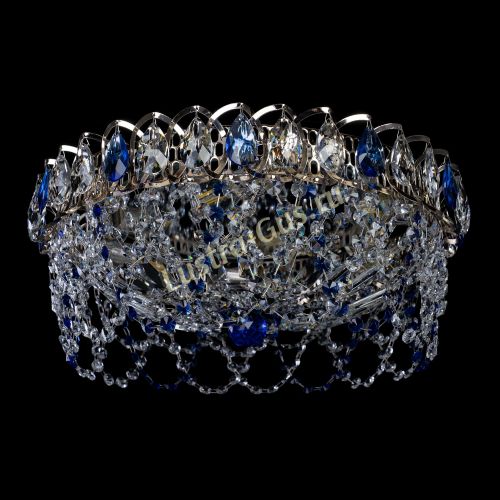 Люстра Хрустальный Каскад Ажур синий в Ижевске Гусь Хрустальный