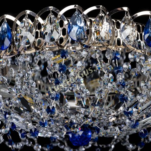 Люстра Хрустальный Каскад Ажур синий в Ижевске Гусь Хрустальный