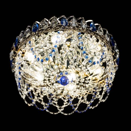 Люстра Хрустальный Каскад Ажур синий в Ижевске Гусь Хрустальный